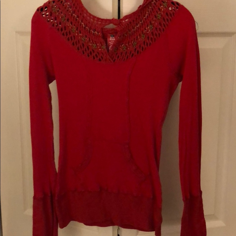 Free People DARLING long sleeve thermal hoodie